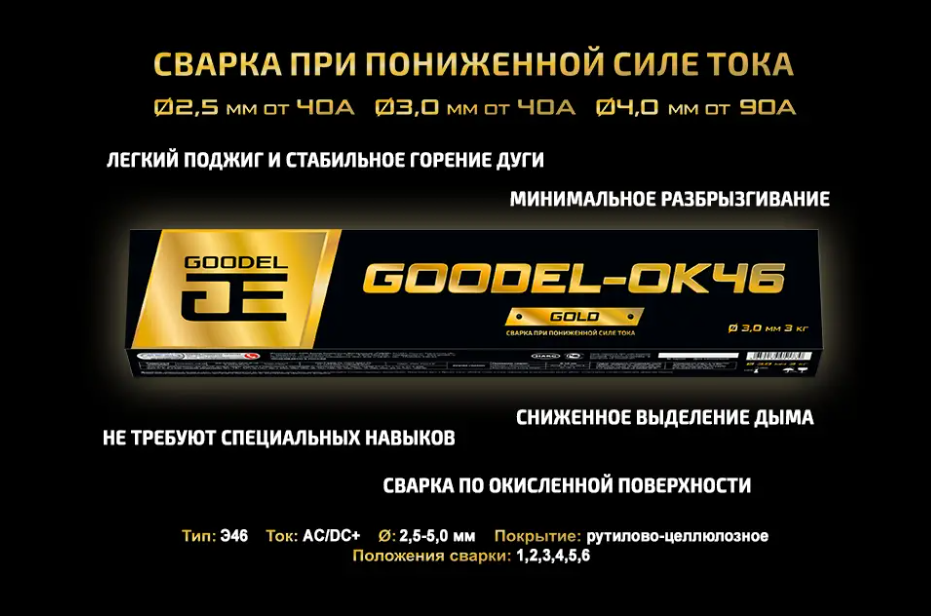 В наличии Электроды GOODEL-OK46 GOLD