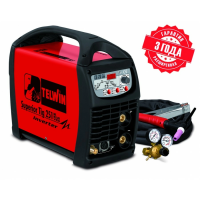 Сварочный аппарат TELWIN SUPERIOR TIG 251 DC-HF/LIFT VRD + TIG ACC. фото в интернет-магазине "Салмет"