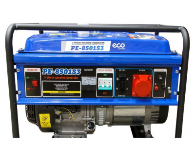 Электростанция 3-х фазная (генератор бензиновый) ECO PE-8501S3 (6,5/2,1 кВт, 380/220 В, бак 25.0 л, вес 73 кг) (PE-8501S3) фото в интернет-магазине "Салмет"