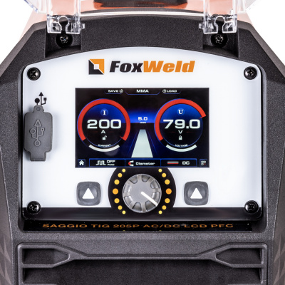 Аппарат аргонодуговой сварки FOXWELD SAGGIO TIG 205P AC/DC LCD PFC фото в интернет-магазине "Салмет"